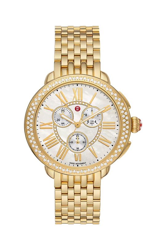 MICHELE Serein Two Tone 18K Gold Plated Diamond 41mm Watch