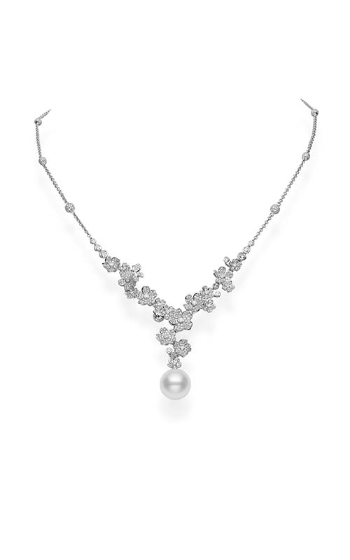 Mikimoto Cultured Pearl Station Necklace in White/Gold Pearl