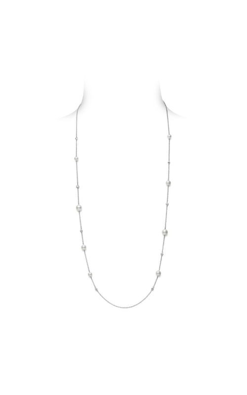 Mikimoto Pearl Cherry Blossom Station Necklace in Rose Gold