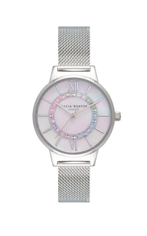 Olivia Burton Sterling Silver Rainbow Sparkle Wonderland Mesh