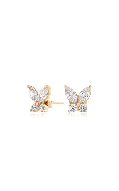 Olivia Burton Sparkle Butterfly Marquise Yellow Gold Stud Earring