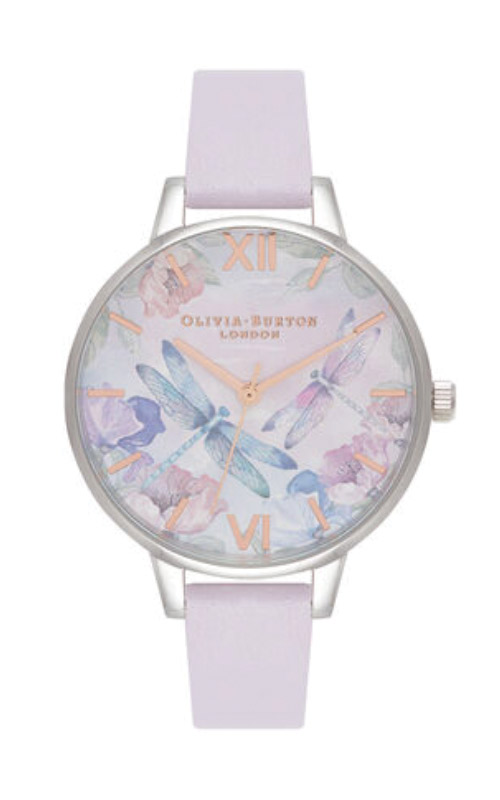 Olivia Burton Dragonfly Silver and Parma Violet Watch OB16PP78