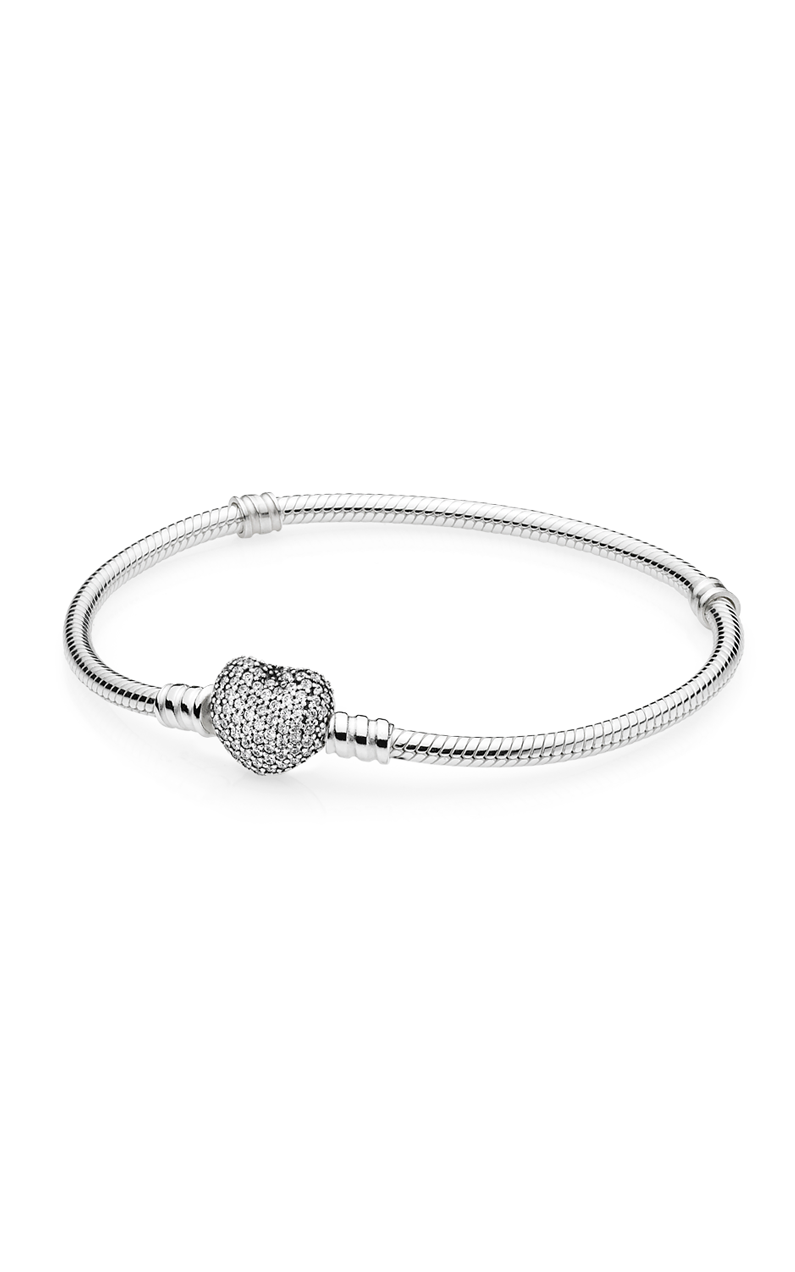 Pandora Silver Charm Bracelet with Heart Clasp 590719-19