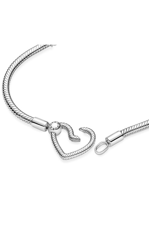 Pandora Moments Heart Closure Snake Chain Bracelet 582257C00-16