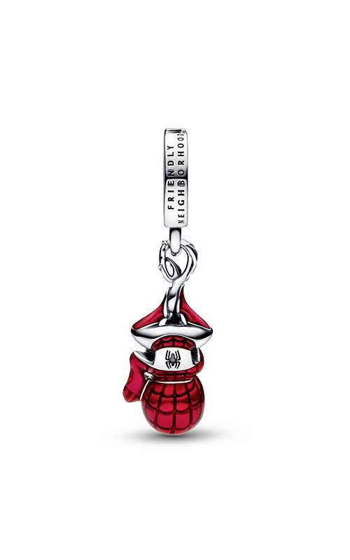 Red Spiderman Spider Man Sterling Silver Bead Charm