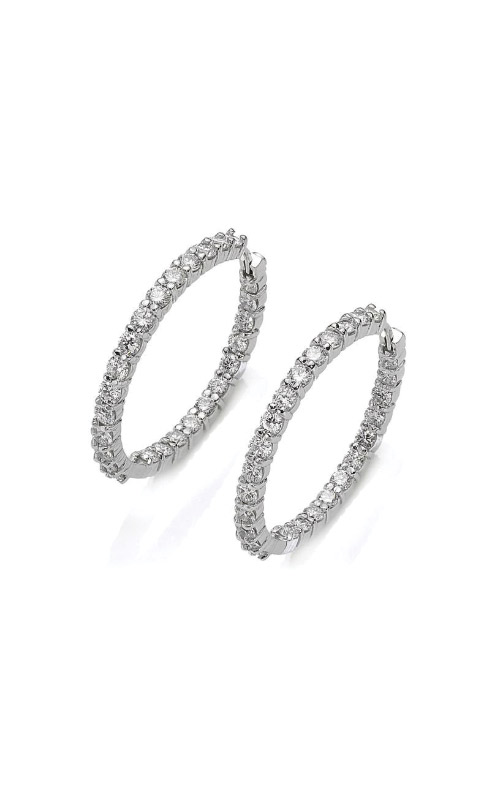 Roberto Coin 18k White Gold 3.43ctw Inside Outside Diamond Hoop Earrings 001041AWERX0