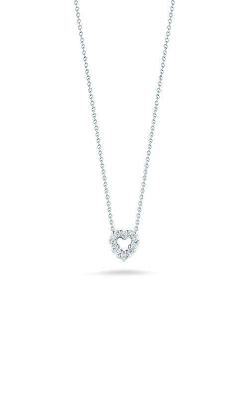 18K WHITE GOLD TINY TREASURES DIAMOND LOCK NECKLACE - Roberto Coin