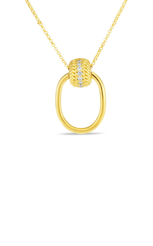 Roberto Coin Tiny Treasures 18K Yellow Gold Diamond Lock Necklace