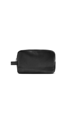 Shinola Zip Travel Kit Black Leather Bag 20245678