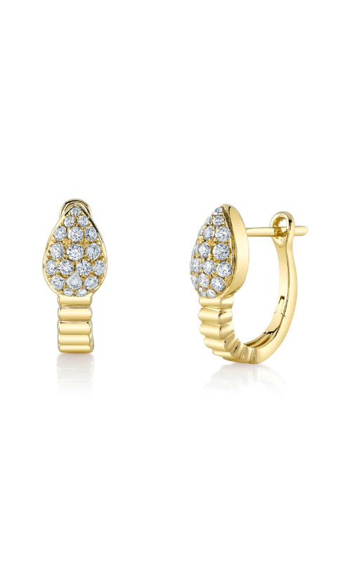 Shy Creation 14k Yellow Gold .25ctw Diamond Pave Earrings