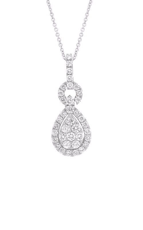 14k White Gold Diamond Pendant