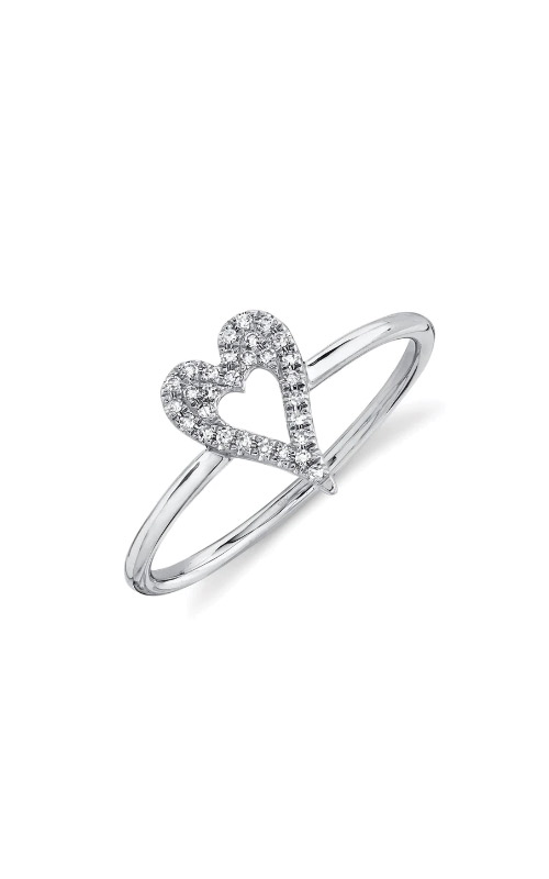 14K White Gold Diamond Heart Ring