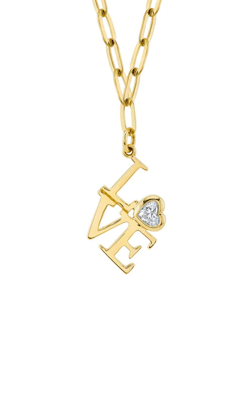 Paperclip Star of David Diamond Necklace Yellow Gold