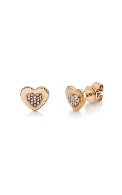 Shy Creation 14k Rose Gold .06ctw Diamond Heart SC22007557