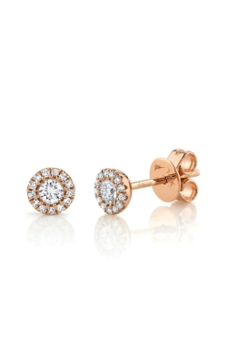 Shy Creation 14k Rose Gold .24ctw Diamond Stud Earrings SC55002601