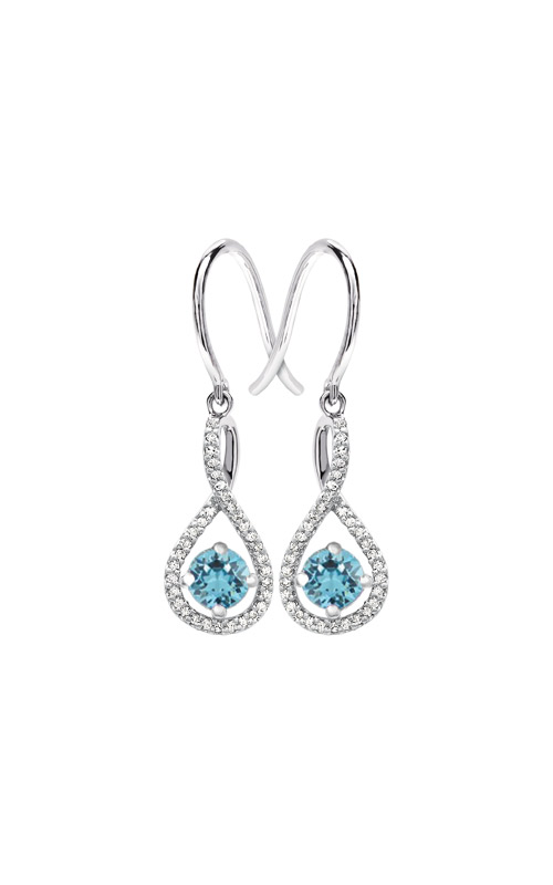 Sterling Silver 925 Blue Topaz Fish Hook Earrings