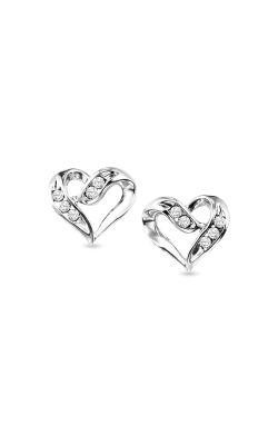 Albert's Sterling Silver Heart Diamond Earrings FE1133