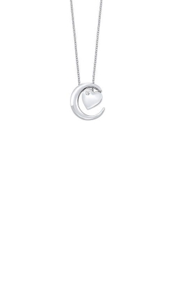 Albert's Sterling Silver Heart and Moon Necklace PD10613-SSW