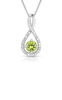 Albert's Sterling Silver Peridot and .10ctw Diamond Necklace P2718-PER-SS