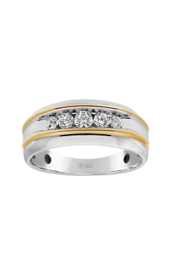 Albert's 14k White and Yellow Gold Men's 1ctw Polished Diamond Wedding Band B63686-4WYBB