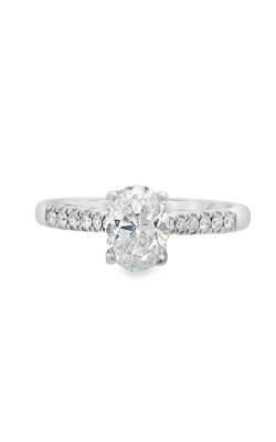 Albert's 18k White Gold 1ct Oval SI1 .15ct Round Solitaire Engagement Ring MECOV2491Q