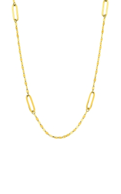 Albert's 14k Yellow Gold 18'' Hammered Forzentina Link Necklace MF037776-14Y