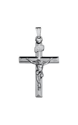 Albert's Sterling Silver 16x26mm Cross with 18'' Rolo Chain C660