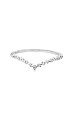 Albert's 14k White Gold .14ctw Round Diamond Curved Wedding Band B2400-14W-ADJ