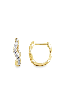 Albert's 14k Yellow Gold .13ctw Diamond Curved Huggie Hoop Earrings E2342-14Y-ADJ