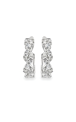 Albert's 14k White Gold .23ctw Diamond Twist Hoop Earrings E2344-14W-ADJ