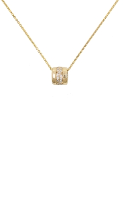 Albert's 14k Yellow Gold .10ctw Diamond Barrel Necklace with 18'' Adjustable Chain P1202-14Y-ADJ