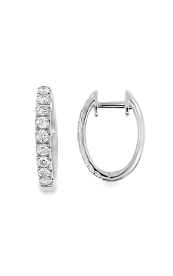 Albert's 14k White Gold .20ctw Diamond Huggie Hoop Earrings E1454-14W-ADJ