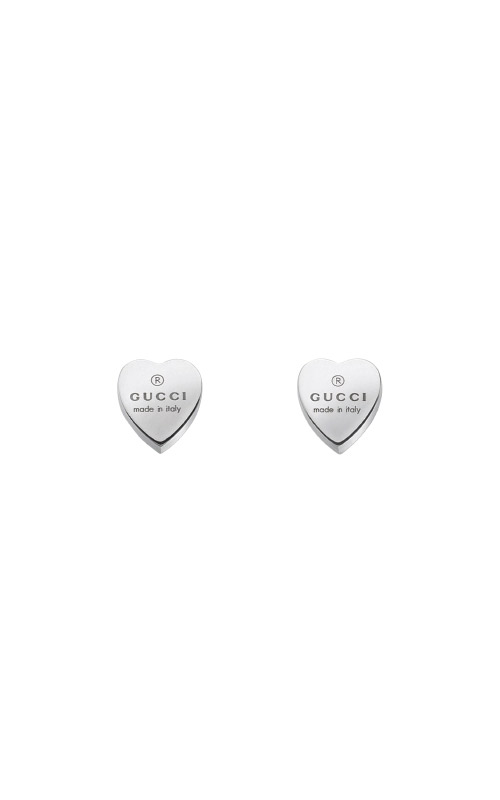 Gucci Sterling Silver Gucci Trademark Heart Earrings Ybd223990001 7800