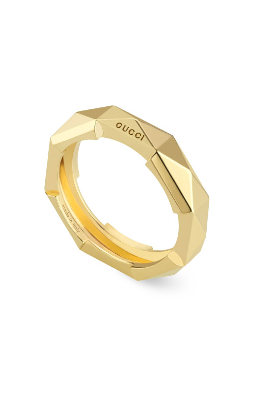 Gucci 18k Yellow Gold Links to Love Studded Ring - Size 6.75 YBC662188001