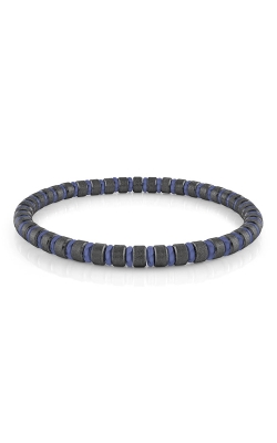 Italgem Stainless Steel Black and Blue IP Satin Beaded Bracelet BB-314-8