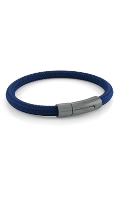 Italgem Stainless Steel Gunmetal Blue Rubber Tire Bracelet SBR16-8