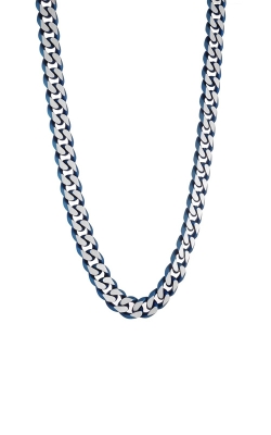 Italgem Stainless Steel Blue IP Matte 8.6mm Cuban Chain SWBN4