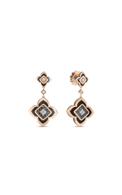 Roberto Coin 18k Rose Gold Palazzo Ducale Black & White Diamond Earrings 8883507AXERX