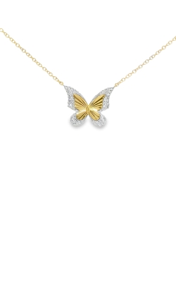 Shy Creation 14k Yellow Gold .10ctw Diamond Pave Butterfly Adjustable Necklace SC55027454RD