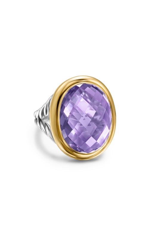 Albion® Oval Ring in Sterling Silver with 18K Yellow Gold and Amethyst, 21mm