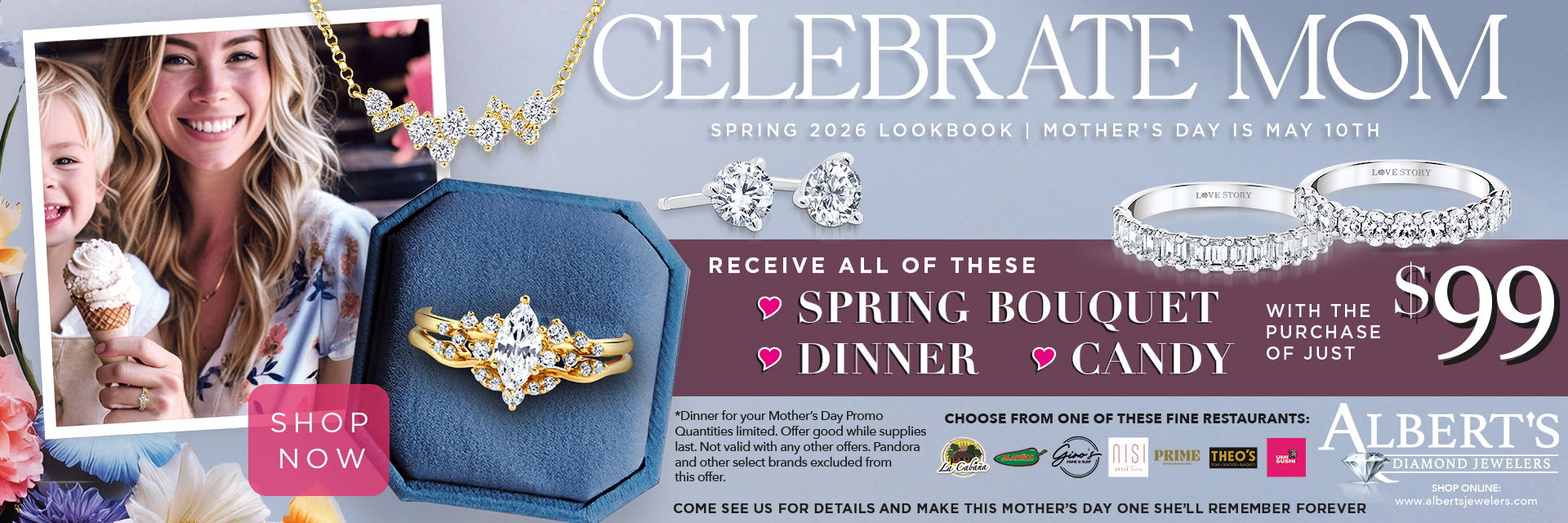Albert's Mother's Day $99 Promotion Albert's Mother's Day $99 Promotion
