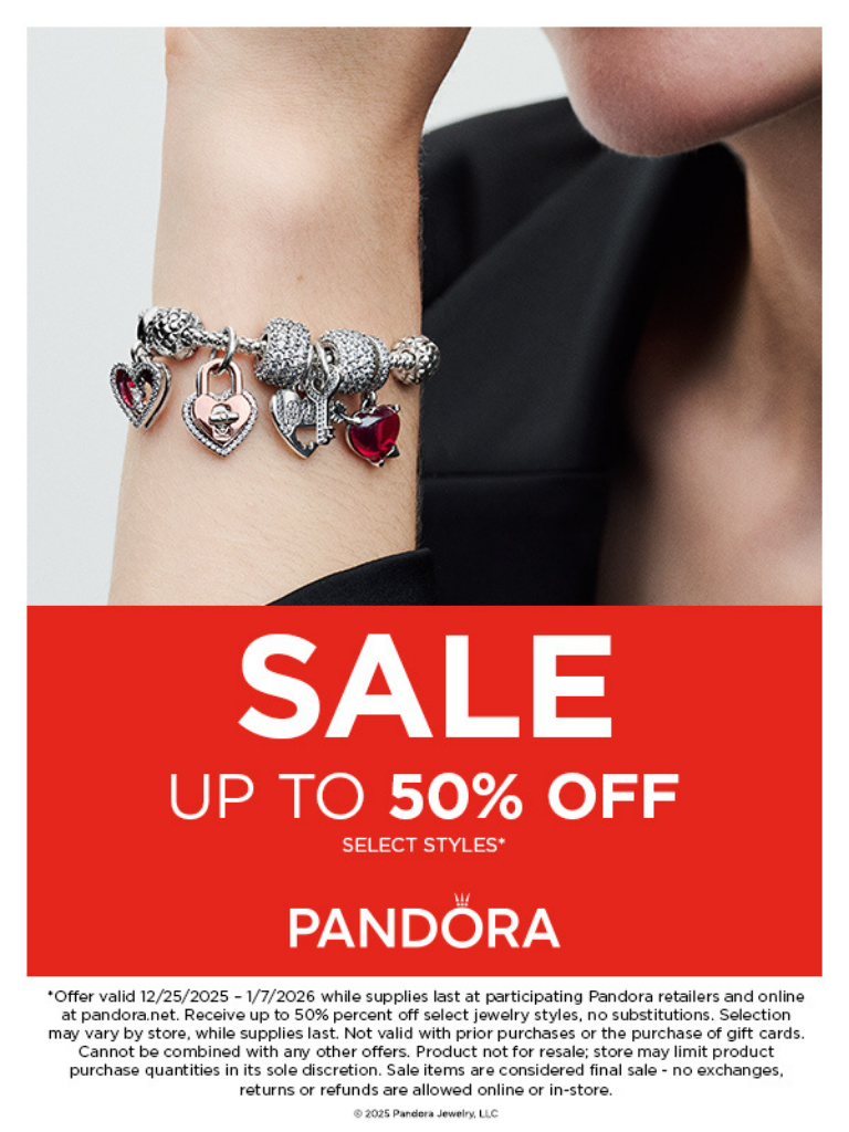 Pandora Up To 50% Off Pandora Up To 50% Off