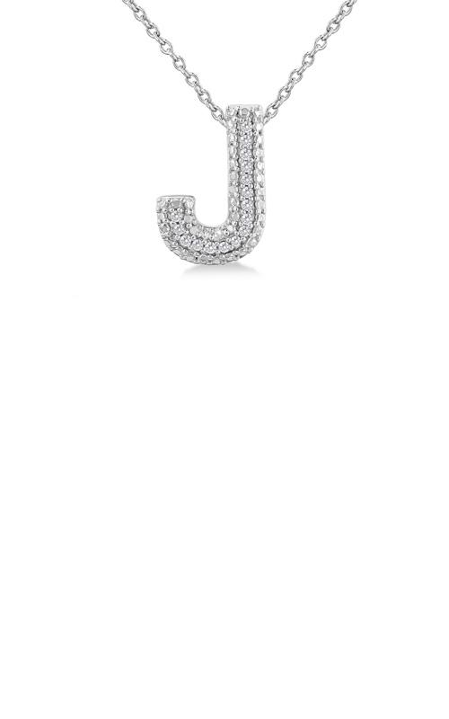 Albert's Sterling Silver 18 Inch .05ctw Diamond Bubble Initial J Pendant